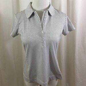 Sport Haley Short Sleeved Golf Shirt-B&W-Small